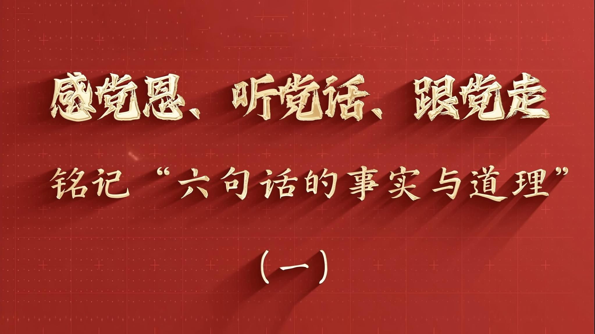 感黨恩、聽黨話、跟黨走，銘記“六句話的事實與道理”（一）